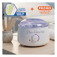 Pack12 Olla para Cera Pro Wax 100 Blanco y Lila para Uso Profesional Y+Papel Regalo