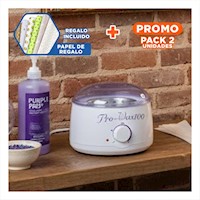 Pack2 Olla Calentadora de Cera Pro Wax 100 Blanco y Lila con Funcion Practica Y+Papel Regalo