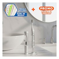 Pack2 Combo Funcional con Cepillo Dental de Color Blanco Y+Papel Regalo