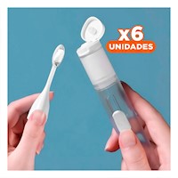 Pack6 Sistema Portatil de Higiene Bucal de Color Blanco Y+Regalo Sticker