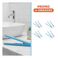 Pack4 Planchita Pequena de Cabello Mini Celeste Compacta Y+Regalo Sticker