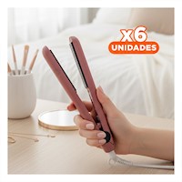 Pack6 Mini Alisadora Guinda Para Cabello Con Tecnologia Avanzada y Segura Y+Regalo Sticker
