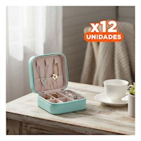 Pack12 Complemento Turqueza Mini Joyero Portatil para Mujer