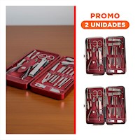 Pack2 Presentacion Manicure y Pedicure 16 Piezas en Guinda