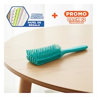Pack12 Peineta Resistente Desenredante Verde Agua para Mujer Y+Papel Regalo