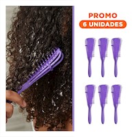 Pack6 Accesorio Suave Desenredante Morado para Cabello