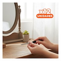 Pack12 Pulidor para Manicure con Saca Cuticulas Negro y Plateado