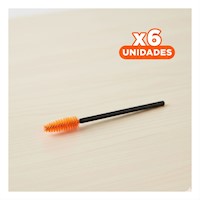 Pack6 Cepillo para Extension de Pestaña Silicona 12 pzs Naranja Y+Regalo Sticker