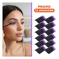Pack12 Brocha para Extension de Pestaña Silicona 12 pzs Morado Y+Regalo Sticker