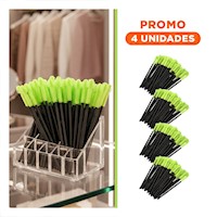 Pack4 Aplicador para Maquillaje de Silicona 12 pzs Verde Limon Pestaña y Ceja Y+Regalo Sticker