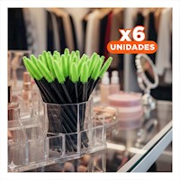 Pack6 Cepillo para Extension de Pestaña Silicona 12 pzs Verde Limon Y+Regalo Sticker