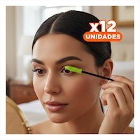 Pack12 Peine para Extension de Pestaña Silicona 12 pzs Verde Limon