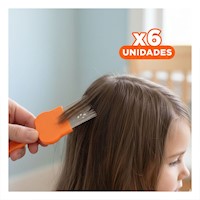 Pack6 Peineta para Piojos y Liendres Naranja Fina y Duradera para Hogar Y+Regalo Sticker