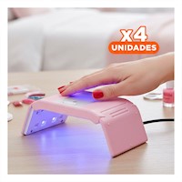 Pack4 Porta Uñas Portatil Rosado Elegante y Compacta para Secado Rapido