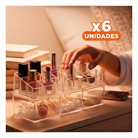 Pack6 Organizador Transparente para 24 Labiales Y+Regalo Sticker