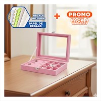 Pack4 Organizador de Joyas Multifuncional Rosado Diseño Minimalista Y+Papel Regalo