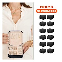 Pack12 Estuche para Joyas Mini Portatil Negro para Uso Diario Y+Regalo Sticker