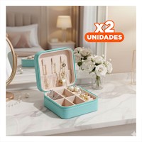 Pack2 Cofre para Joyas Mini Portatil Verde Ideal para Mujer Y+Regalo Sticker