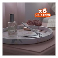 Pack6 Set Clasico de Cortaunas Plateado Tres Piezas Utiles Y+Regalo Sticker