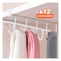 Pack12 Torre de Ganchos 6x1 Color Blanco con Montaje Veloz para su Uso Real