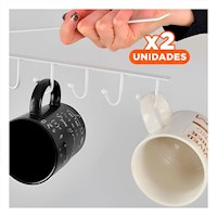 Pack2 Equipo de Gancho 6x1 Color Blanco con Material Seguro en toda la Cocina Y+Regalo Sticker