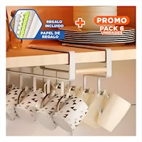 Pack6 Mueble Auxiliar 6x1 Color Blanco de Estetica Moderna para todos los Padres Y+Papel Regalo