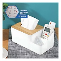 Porta Servilletas Multifuncional Versatil, Resistente y Funcional Blanco Y+Regalo Sticker