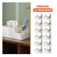 Pack12 Base Multifuncional para Servilletas, Ligera, Comoda y Funcional Blanco Y+Regalo Sticker