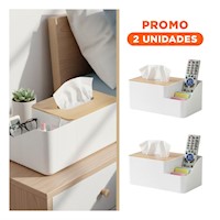 Pack2 Caja para Servilletas Multifuncional, Compacta y Versatil para Casa Blanco
