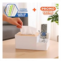 Pack2 Caja para Servilletas Multifuncional Resistente y Funcional Blanco Y+Papel Regalo