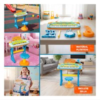 Instrumento Sonoro Infantil Piano con Microfono y Silla Celeste Diversion Y+Post It