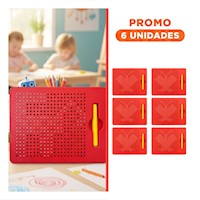 Pack6 Soporte Rojo Magnetico para Organizacion Visual en Casa
