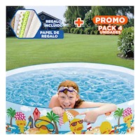 Pack4 Solucion Inflable para Casa y Jardin con Diseno Tropical Y+Papel Regalo