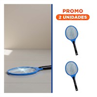 Pack2 Matamoscas Electrico Azul con Mango Negro para Cocina y Control de Insectos