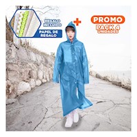 Pack4 Abrigo de Lluvia Unisex para Temporada Invernal Y+Papel Regalo