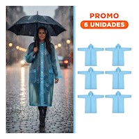 Pack6 Prenda de Proteccion Contra Lluvia para Adultos