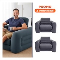 Pack2 Sillon Inflable Convertible en Cama para Espacios Interiores