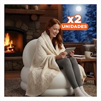 Pack2 Asiento Inflable Blanco para Hogar Suave y Comodo para Sentarse Y+Regalo Sticker