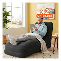 Pack2 Asiento Inflable Negro para Hogar Suave y Comodo para Sentarse Y+Regalo Sticker