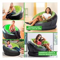 Puff Inflable Verde para Casa Moderno y Comodo para Descanso Diario Y+Post It