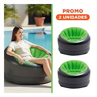 Pack2 Sofa Inflable Verde para Casa Espacioso y Comodo para Descanso