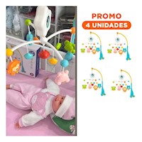 Pack4 Movil con Sonidos para Cuna de Bebes y Luces que Acompanan el Descanso Y+Regalo Sticker