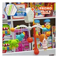 Pack6 Colgante con Sonidos para Cuna de Bebes y Luz Ambiental Y+Papel Regalo