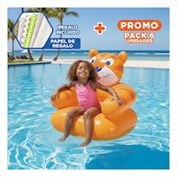 Pack6 Asiento Inflable Infantil para Espacios de Entretenimiento Y+Papel Regalo