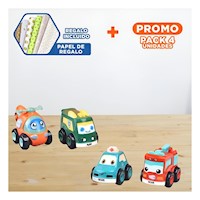 Pack4 Coches De Juguete a Friccion para Juego Manual y Diversion en Casa Y+Papel Regalo