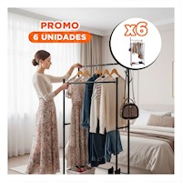 Pack6 Organizador Moderno Doble De Ropa Negro para Dormitorio Y+Regalo Sticker