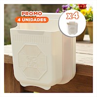Pack4 Tacho Plegable para Puerta 22x21x12cm Crema y Plomo para Encimera