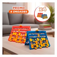 Pack4 Juego de Mesa Adivina Quien Personajes Rojo y Azul para Momentos de Ocio