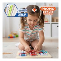Pack2 Set de Habilidad para Atar Pasadores Multicolor Educativo Infantil Y+Papel Regalo