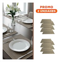 Pack2 Kit 6 Individual Rectangular 30x45cm Jaspeado Marron para Mesa y Eventos